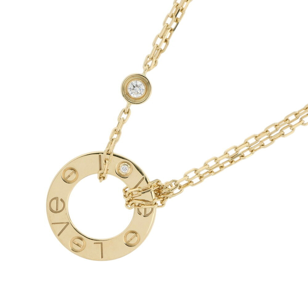 Cartier LOVE Circle Necklace with 2 Diamonds (0.03ct total) in 18K Yellow Gol...